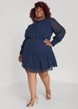 Crochet Trimmed Pompom Dress