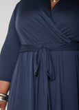 Faux Wrap A Line Dress