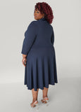 Faux Wrap A Line Dress
