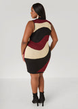 Swirl Intarsia Sweater Dress