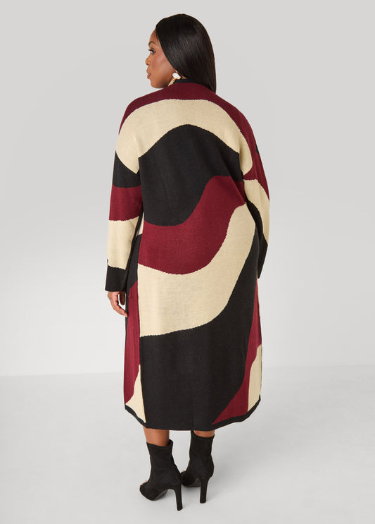 Swirl Intarsia Sweater Duster