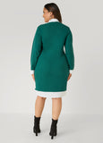 Poplin Paneled Sweater Dress