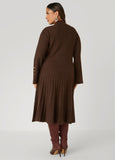 Ribbed Embellished A Line Dress