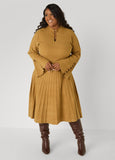 Embellished Ribbed A Line Dress