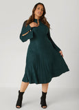 Embellished Ribbed A Line Dress