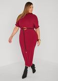 Belted Sweater Maxi Dress