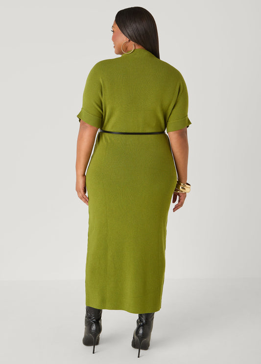 Belted Maxi Sweater Dress