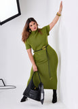 Belted Maxi Sweater Dress