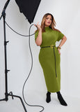 Belted Maxi Sweater Dress