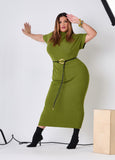 Belted Maxi Sweater Dress