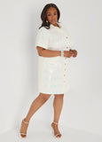 Sequined Denim Shirtdress