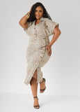 Tall Leopard Denim Midi Dress