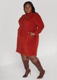 Frayed Corduroy Shirtdress