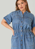 Stonewash Denim Cargo Dress