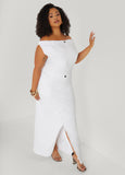 Off The Shoulder Denim Maxi Dress