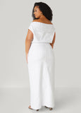 Off The Shoulder Denim Maxi Dress