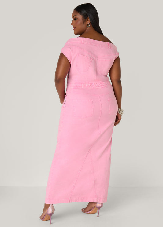 Off The Shoulder Denim Dress