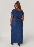 Off The Shoulder Denim Maxi Dress
