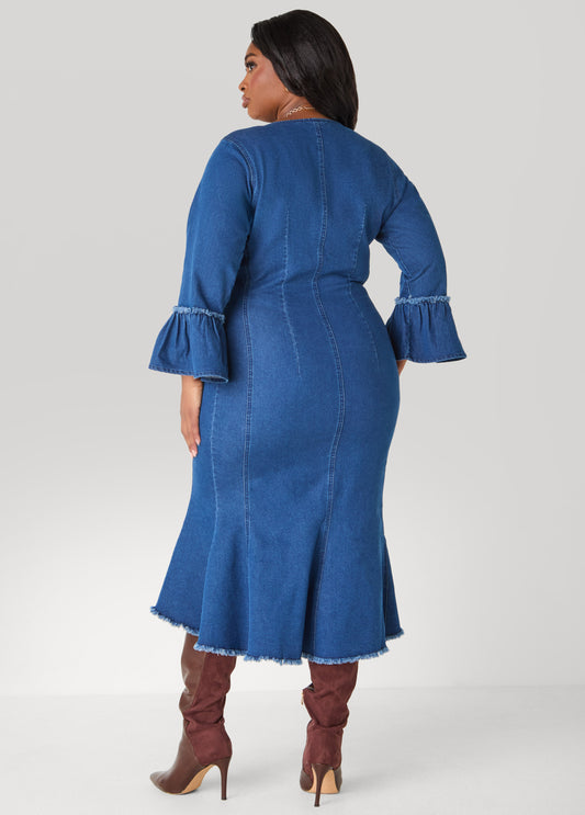 Denim Midaxi Mermaid Dress