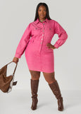 Button Front Denim Shirtdress