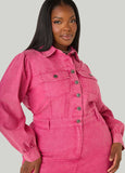 Button Front Denim Shirtdress