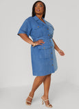 Two Tone Denim Shirtdress