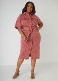Plus Size Denim Shirtdress Plus Size Shirt Dress Stonewash Jean Dress
