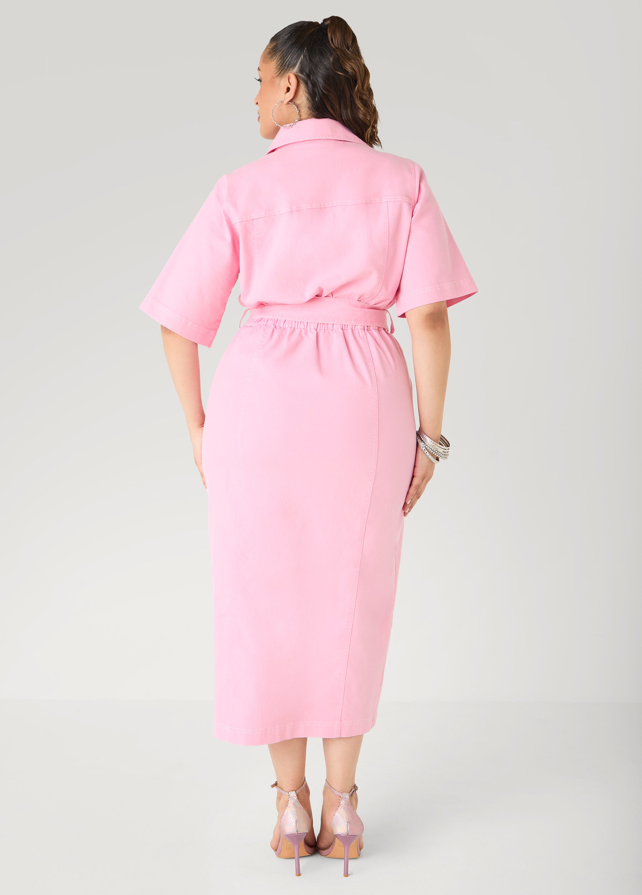 Belted Denim Maxi Dress – Ashley Stewart Belted Denim Maxi Dress – Ashley Stewart