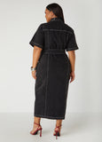 Stonewash Denim Maxi Dress