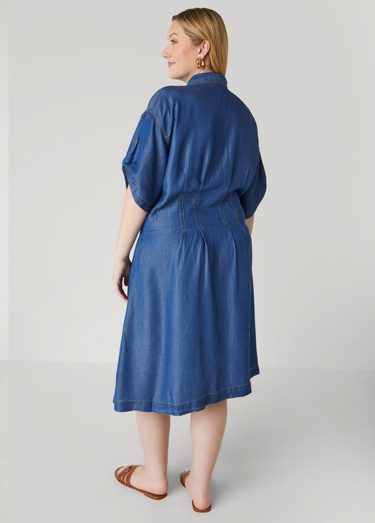 Chambray A Line Shirtdress