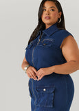 Denim Cargo Maxi Dress