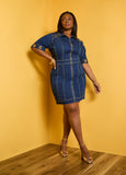 Plus Size Denim Dress Plus Size Trendy Sheath Jean Dress 