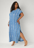 Distressed Denim Maxi Dress
