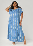 Distressed Denim Maxi Dress
