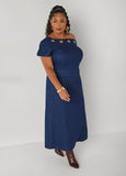 One Shoulder Grommet Maxi Dress