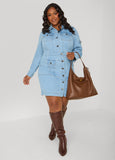 Pocket Detailed Denim Shirtdress