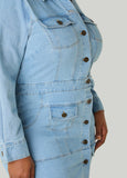Pocket Detailed Denim Shirtdress