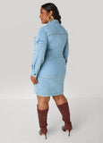 Pocket Detailed Denim Shirtdress