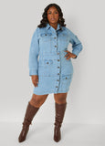 Pocket Detailed Denim Shirtdress