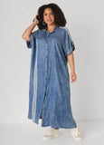 Striped Chambray Maxi Shirtdress