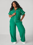 Striped Cargo Jumpsuit