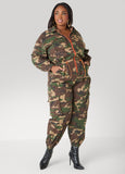Camo Print Joggers Jumpsuit