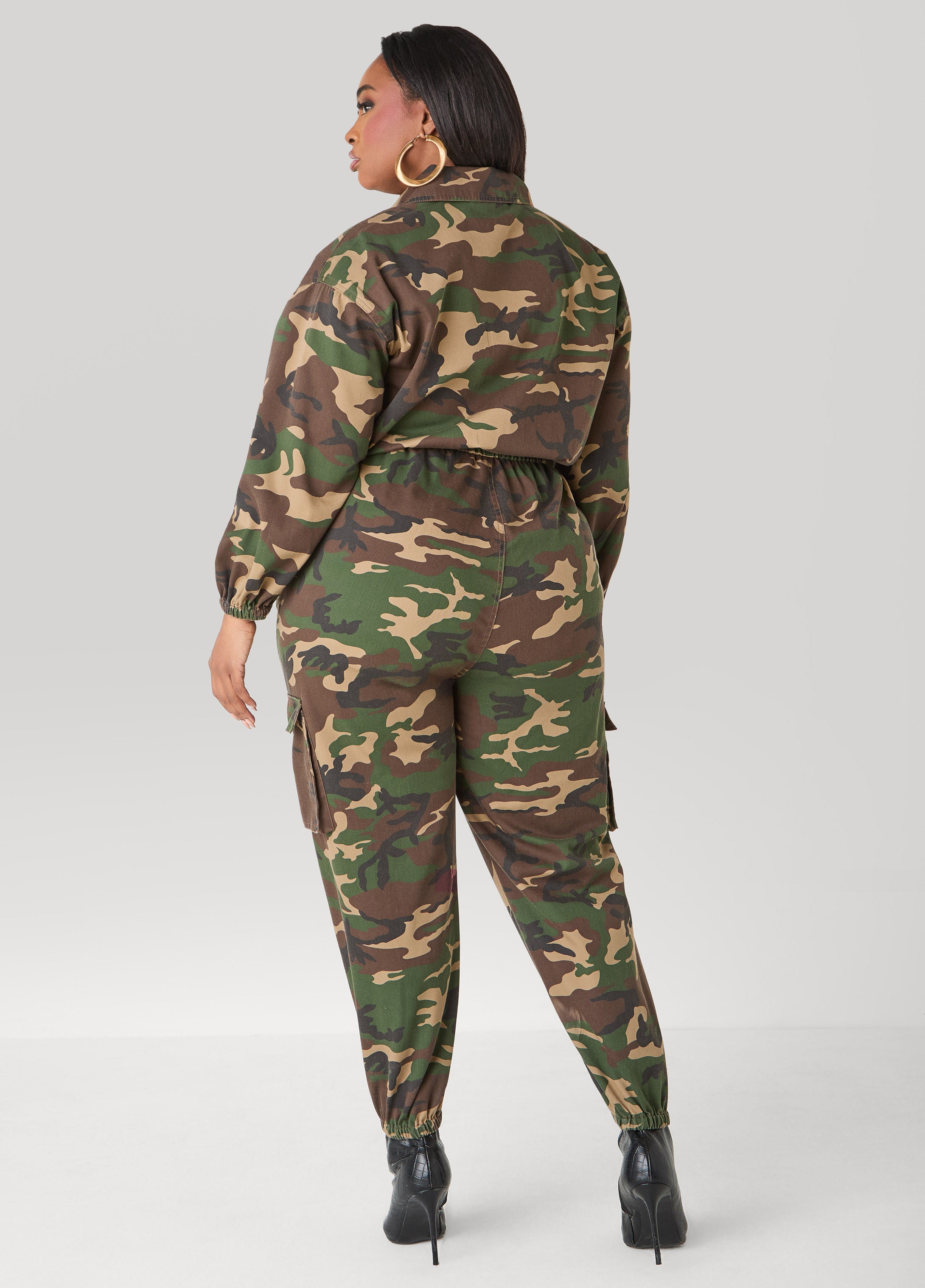 Camo Print Joggers Jumpsuit