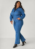 Flared Denim Jumpsuit
