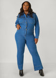 Flared Denim Jumpsuit