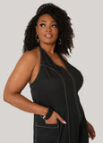 Cotton Twill Halter Jumpsuit