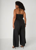 Cotton Twill Halter Jumpsuit