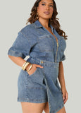 Denim Skort Romper