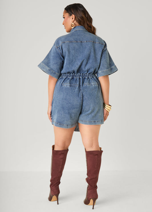 Denim Skort Romper