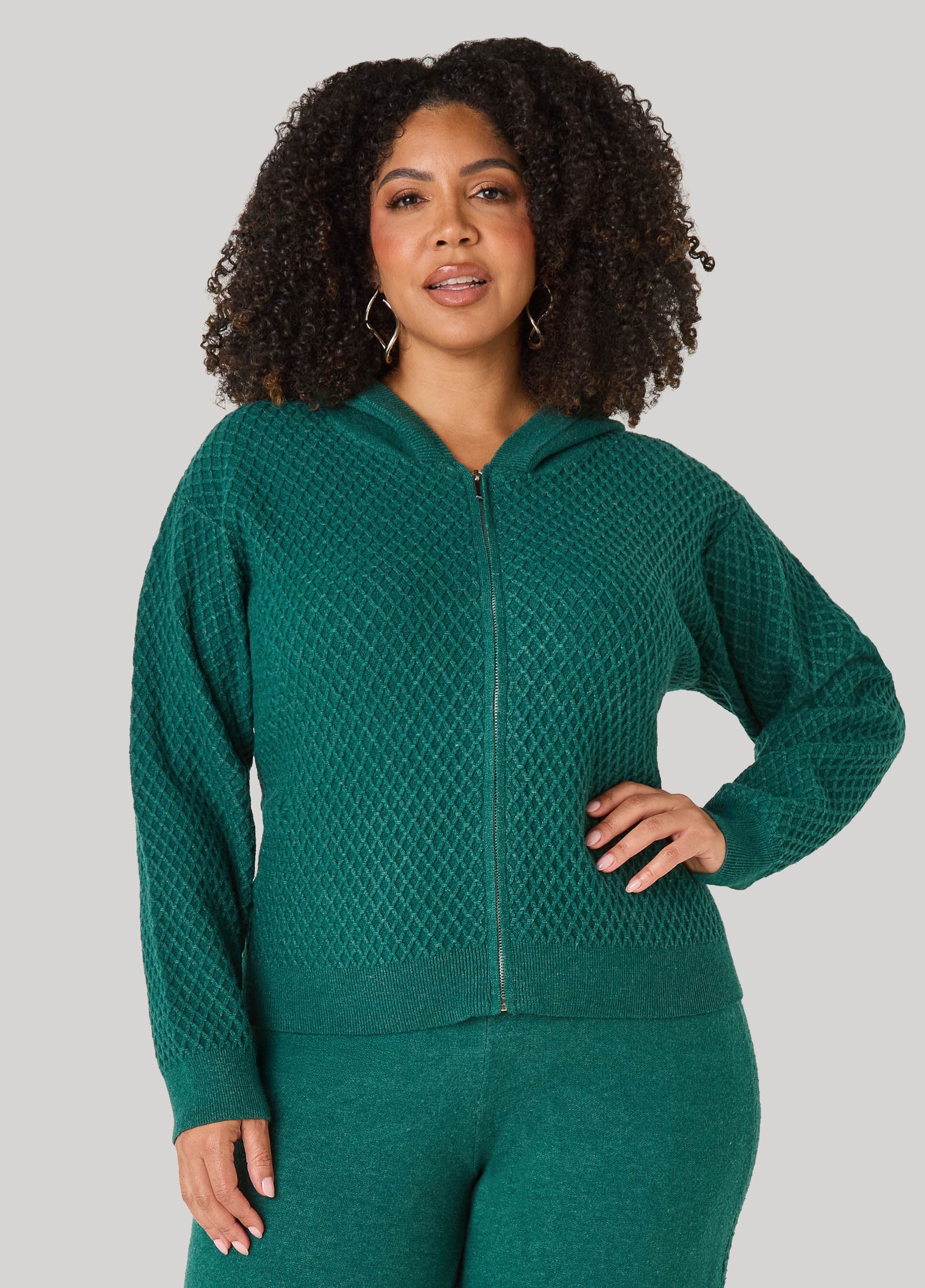 Diamond Cable Knit Cardigan